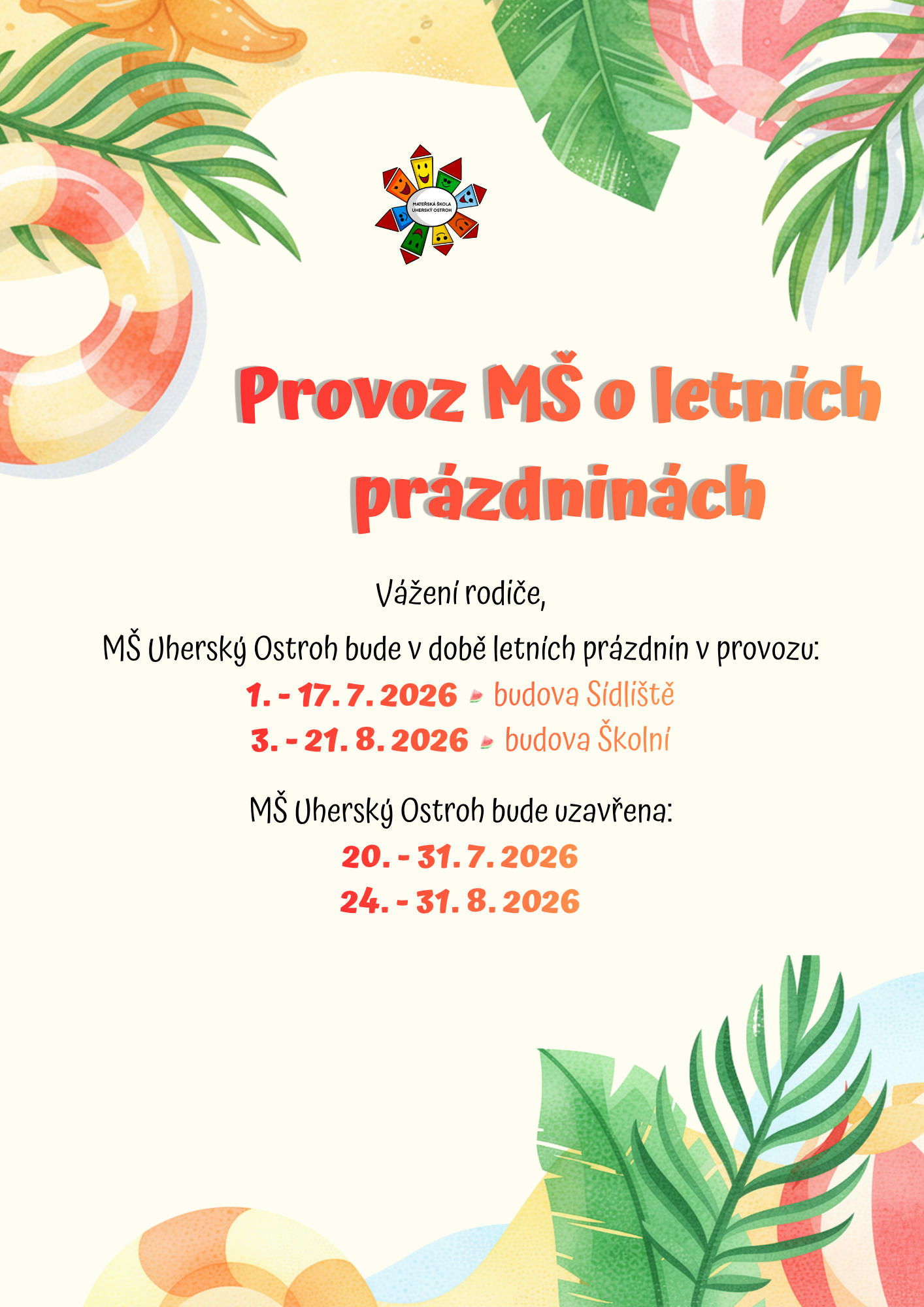 PROVOZ letní prázdniny