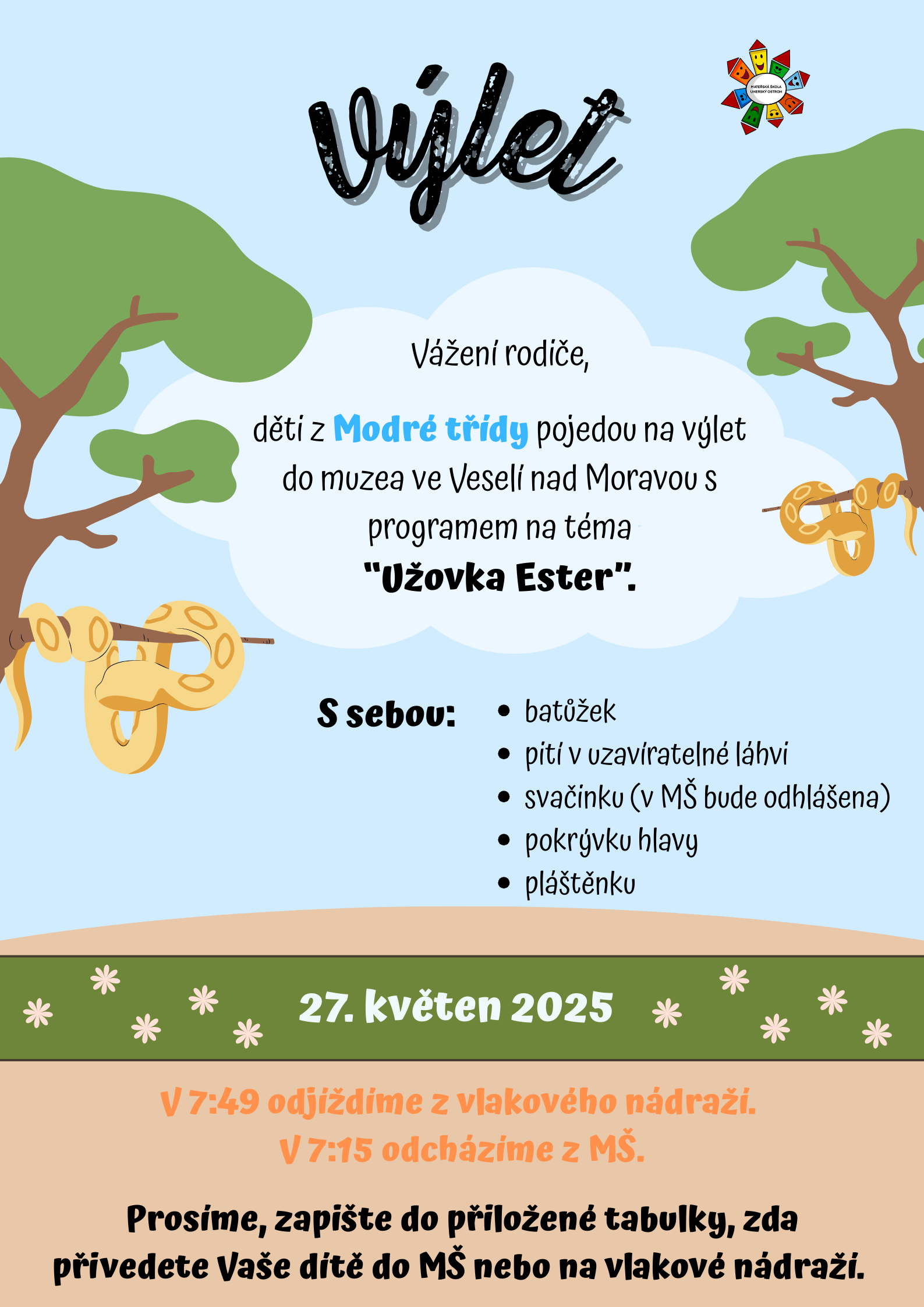 výlet modrá